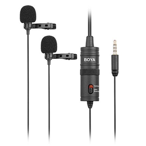 BOYA BY-M1DM雙麥頭全向型領夾麥克風