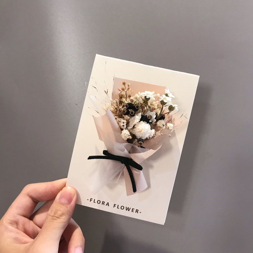 乾燥花卡片-奶茶色