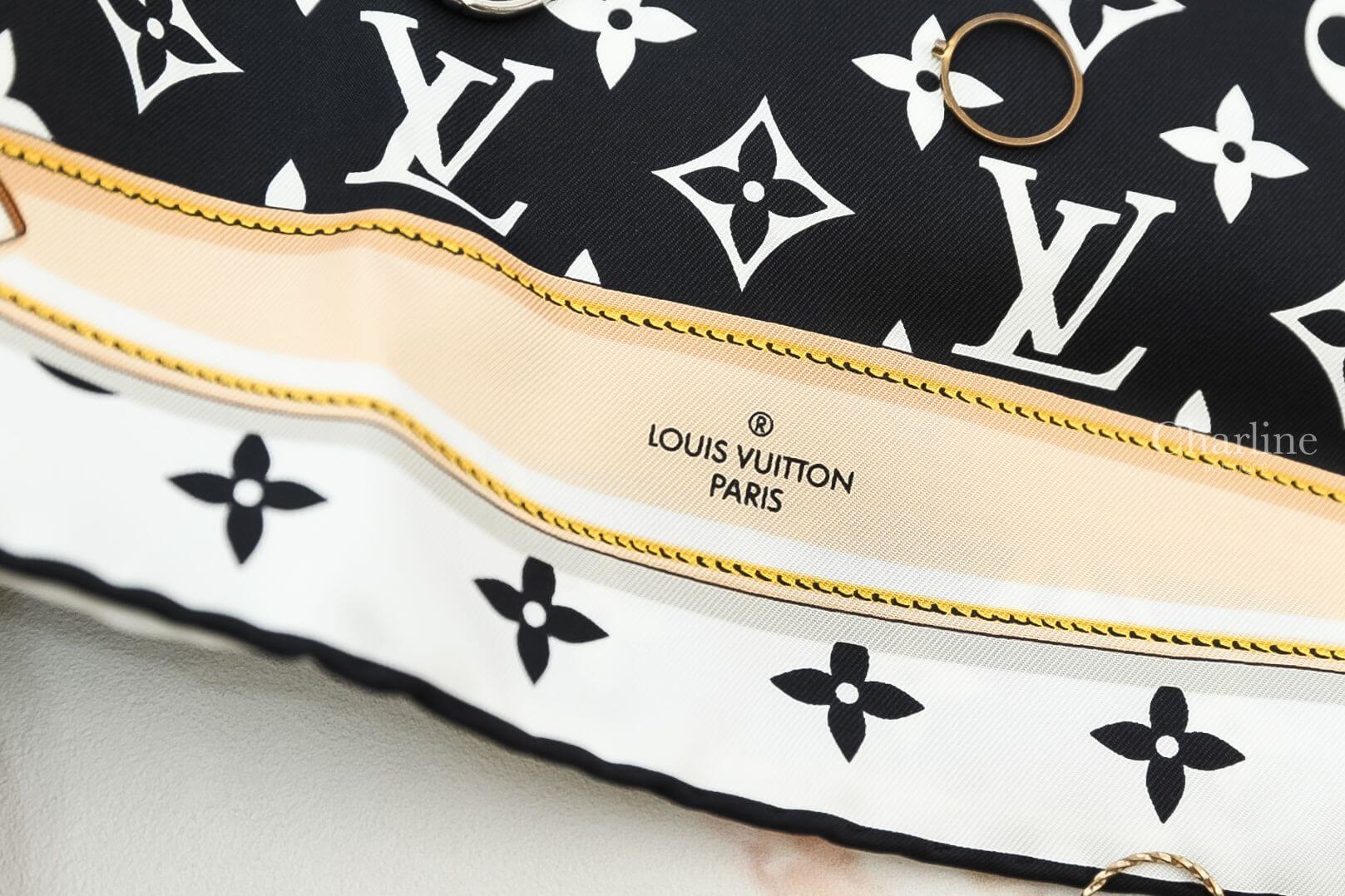 Louis Vuitton Monogram Confidential Square 黑白老花金屬鍊條圖䲢方巾