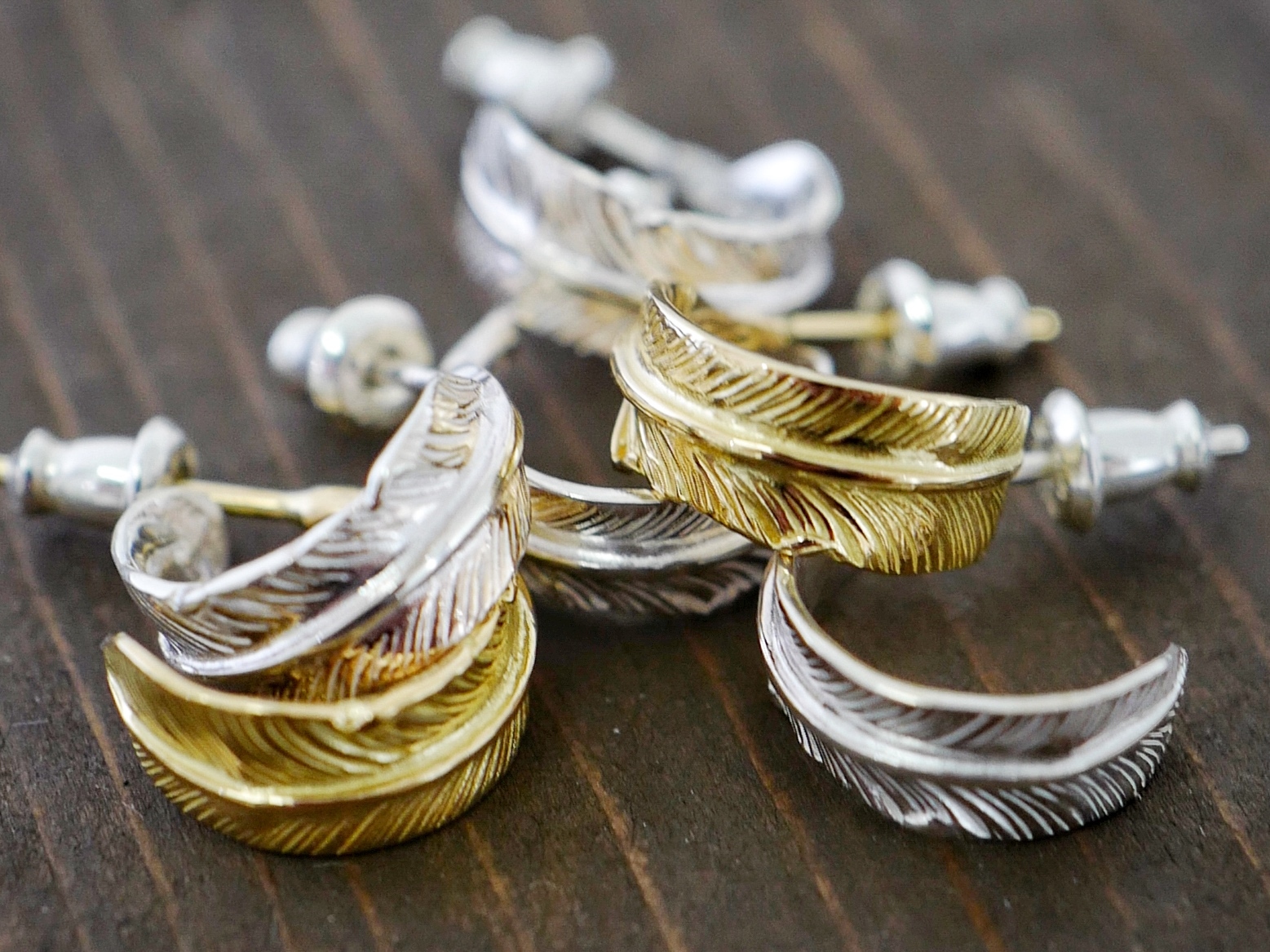 Wakan Silver Smith 羽毛耳環