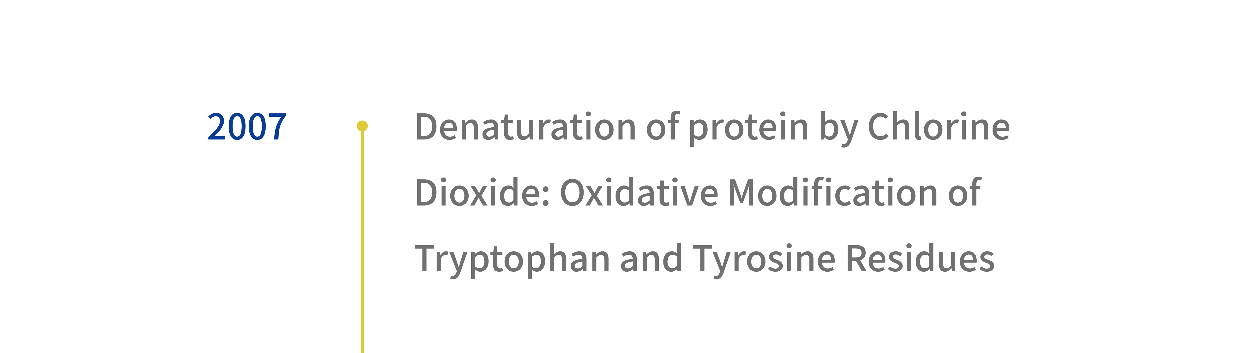 2007 Denaturation of protein by Chlorine Dioxide: Oxidative Modification of Tryptophan and Tyrosine Residues
