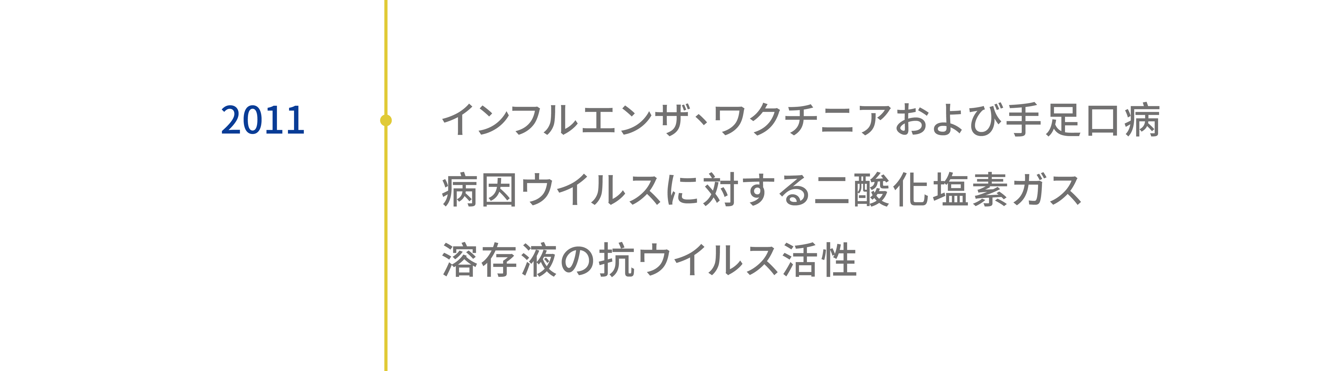 2011 インフルエンザ、ワクチニアおよび手足口病病因ウイルスに対する二酸化塩素ガス溶存液の抗ウイルス活性