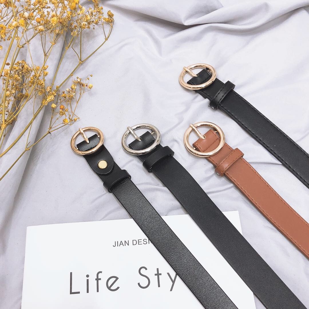 圓頭皮革皮帶/寬與細兩種