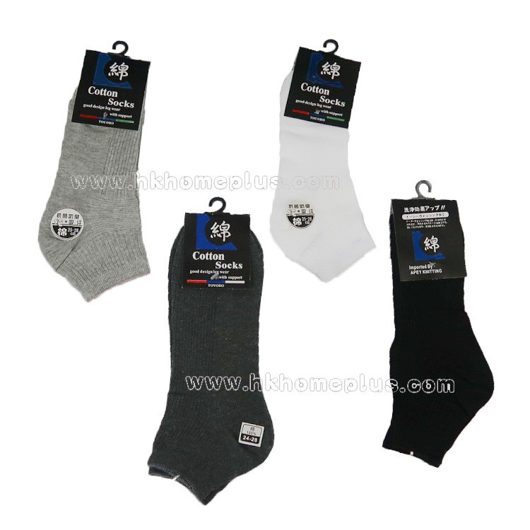 6對裝 男裝綿字條子襪船