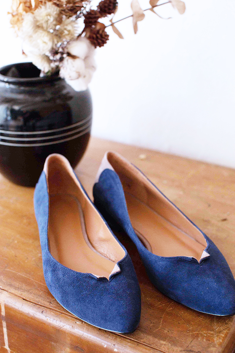 Grace 拼接平底鞋(兩色)MIT款