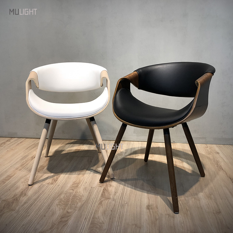 北歐曲面造型扶手餐椅