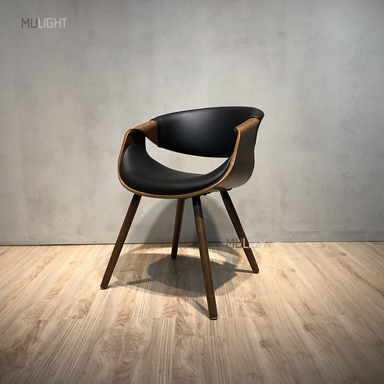 北歐曲面造型扶手餐椅