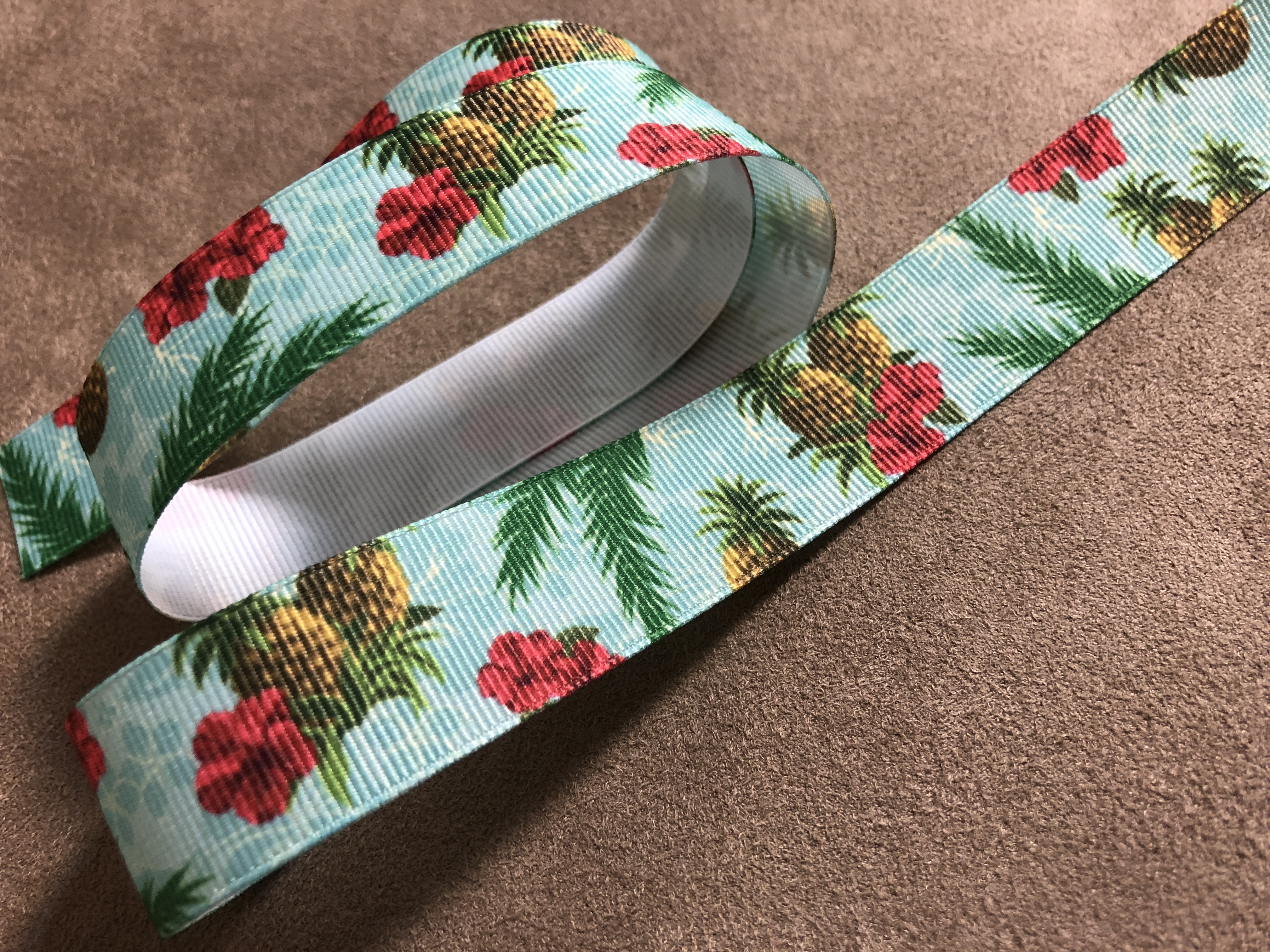 ALOHA扶桑花與鳳梨/羅紋/22mm