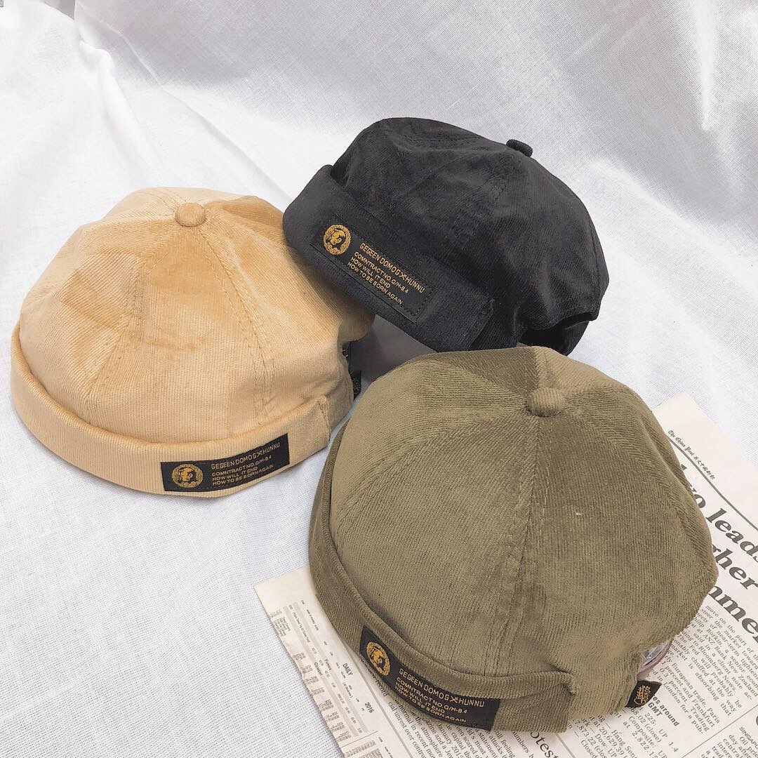 燈芯絨水兵帽/三色