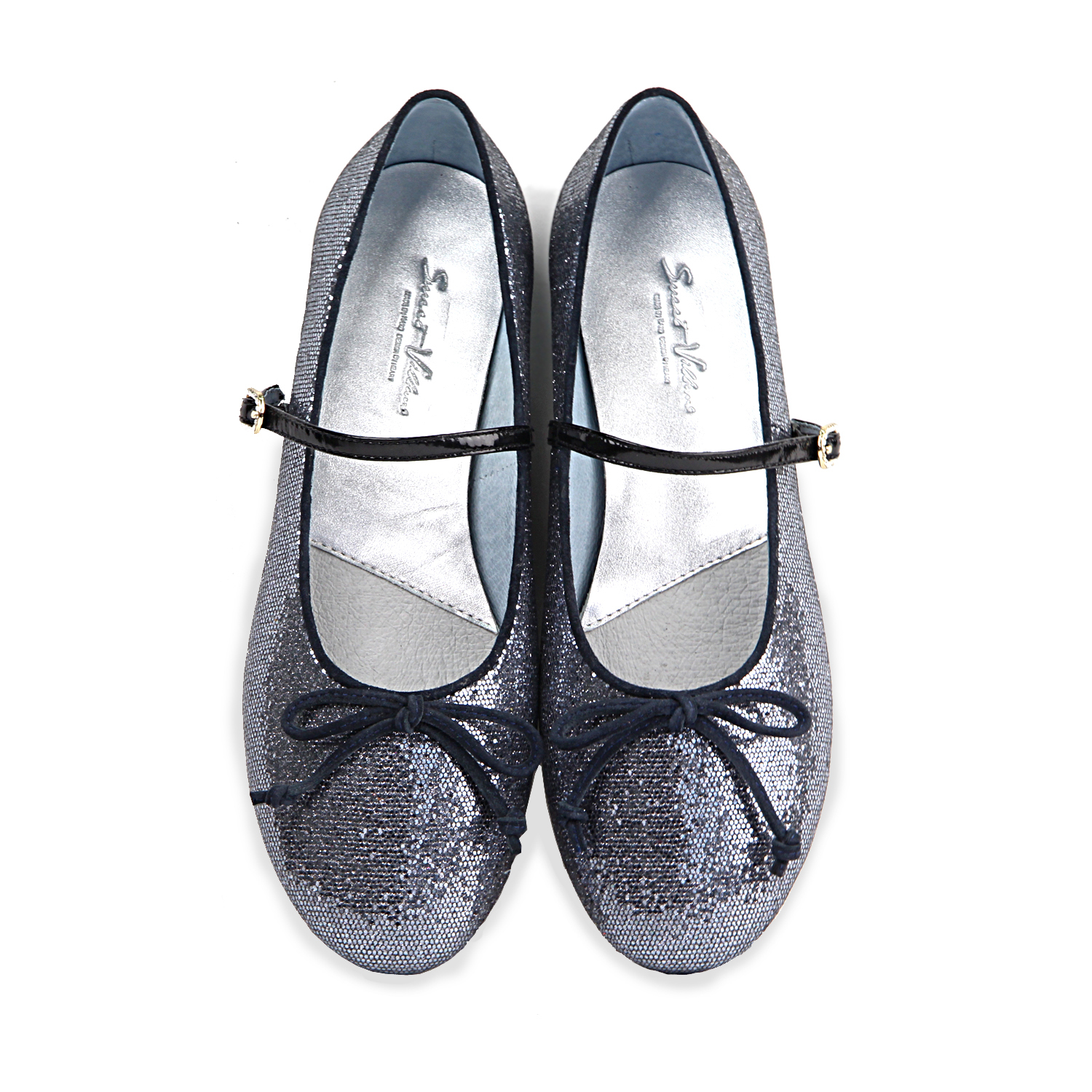 Galaxy W1073 Blue Mary Janes Leather Flats