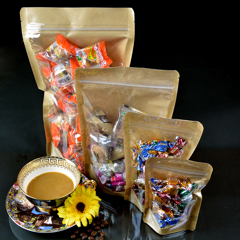 半面牛皮夾鏈站立袋