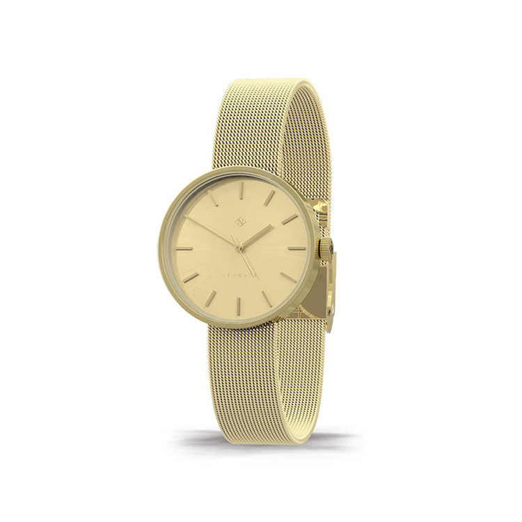 ATOM-時尚金-金色錶面-不鏽鋼米蘭帶-32mm