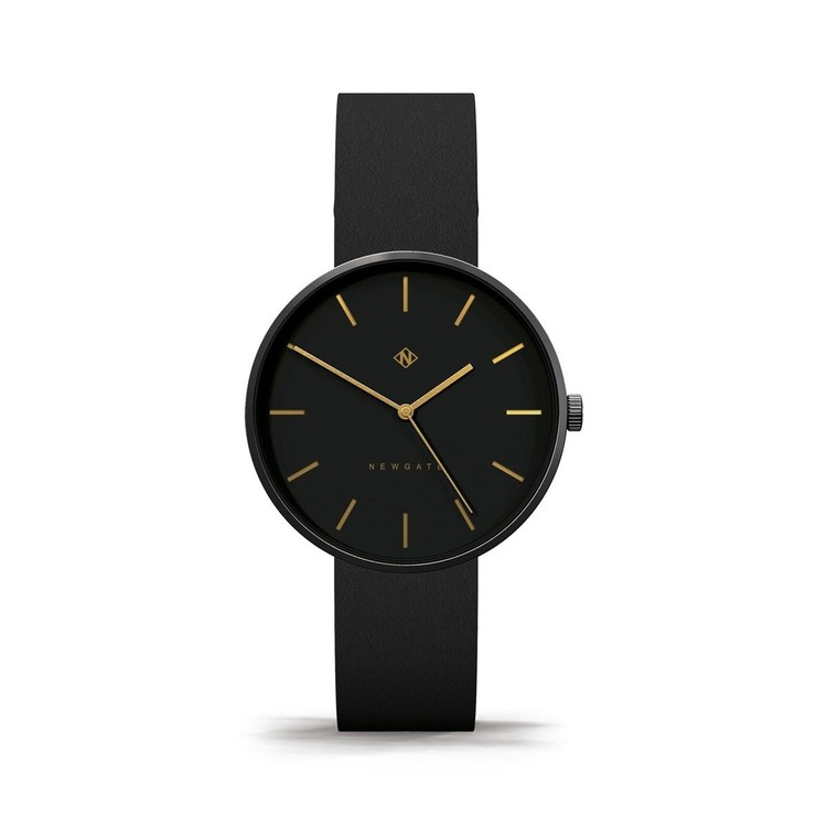 DRUMLINE-靜謐黑-義大利皮革錶帶-40mm