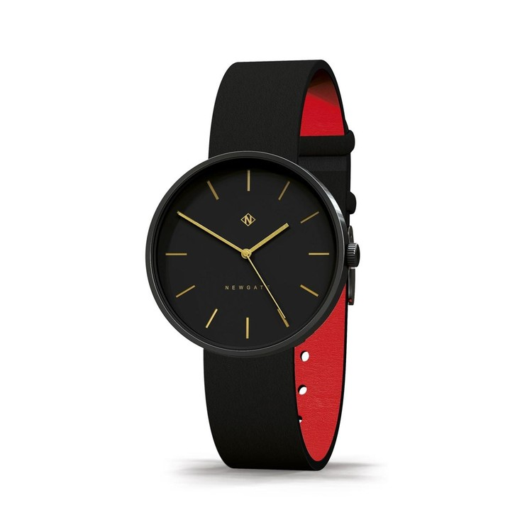 DRUMLINE-靜謐黑-義大利皮革錶帶-40mm