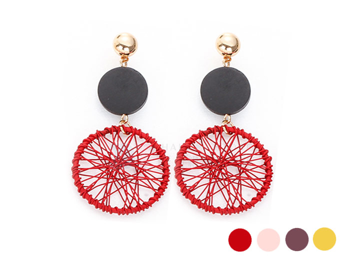 民族風編織網狀耳環【AX003】