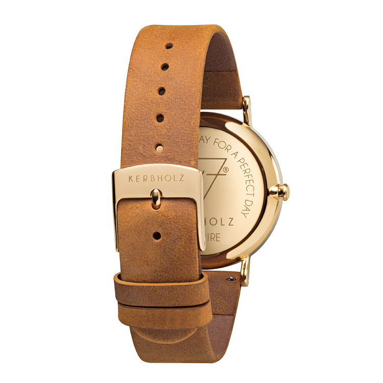 原木手錶-FRIDA-核桃木-金(35mm)