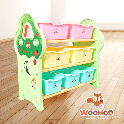 WOOHOO 蘋果小樹收納櫃-附可愛造型貼紙