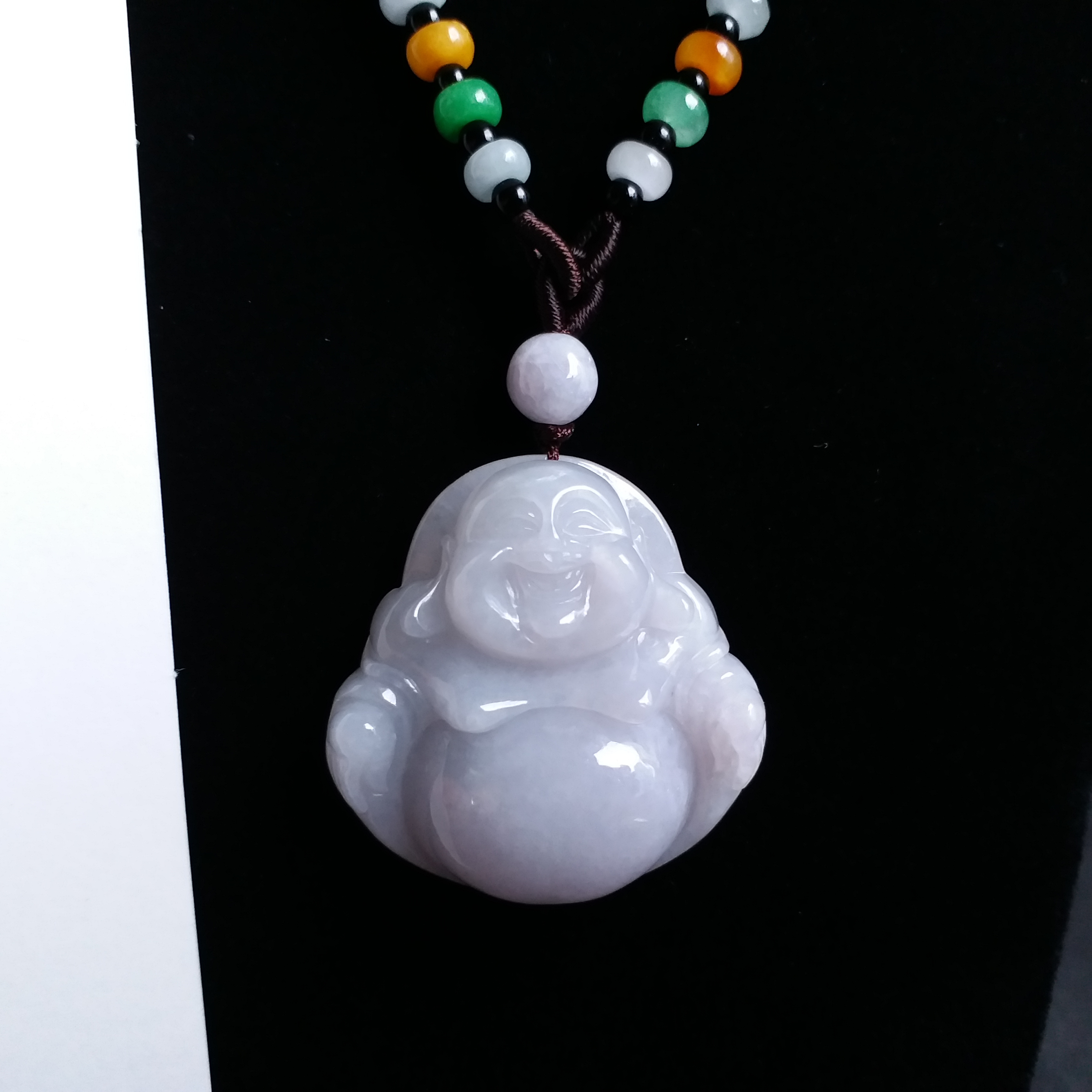 冰糯淺紫大笑彿, 天然翡翠A玉, 緬甸玉, Jade, Jadeite