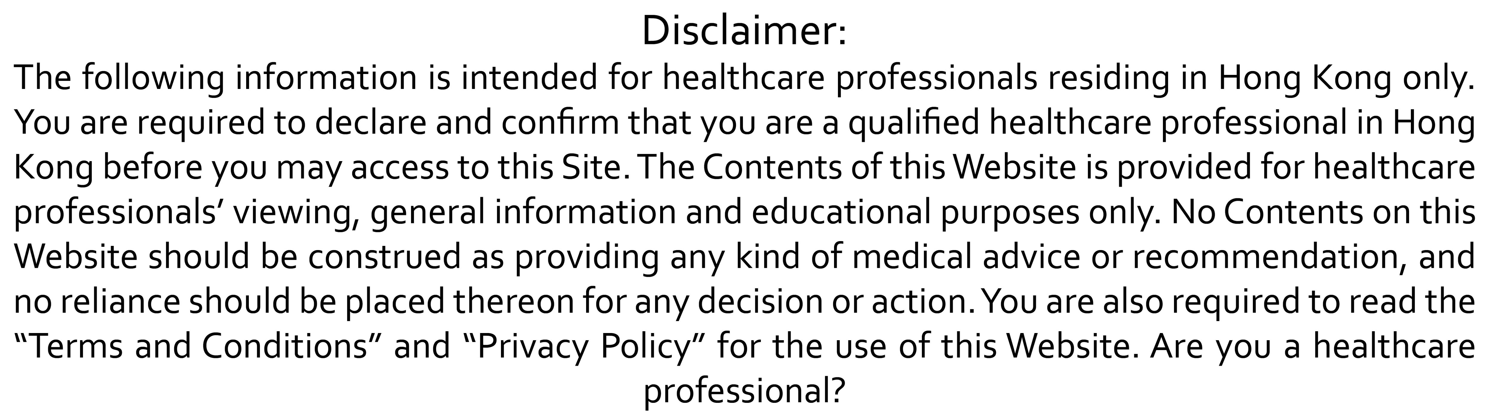 Disclaimer, Healthcare professional