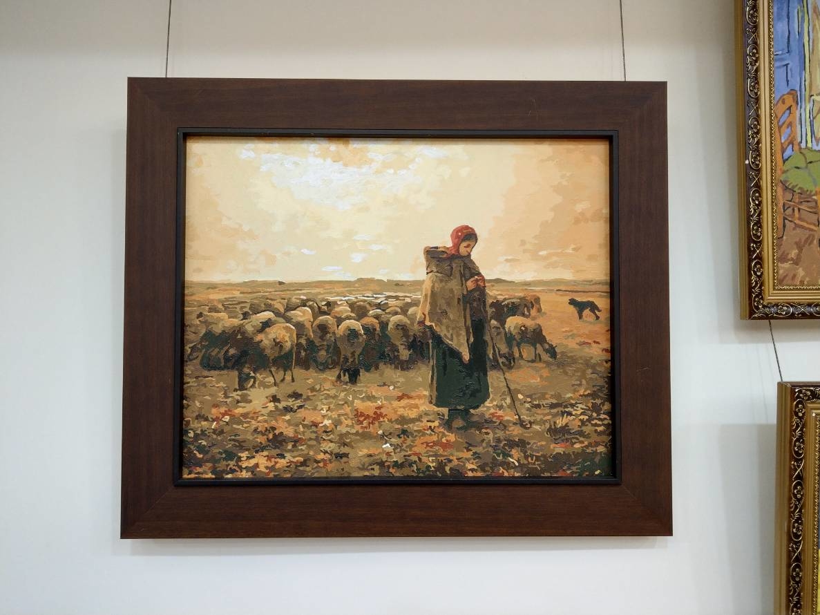 【DT086】米勒-牧羊女與羊群