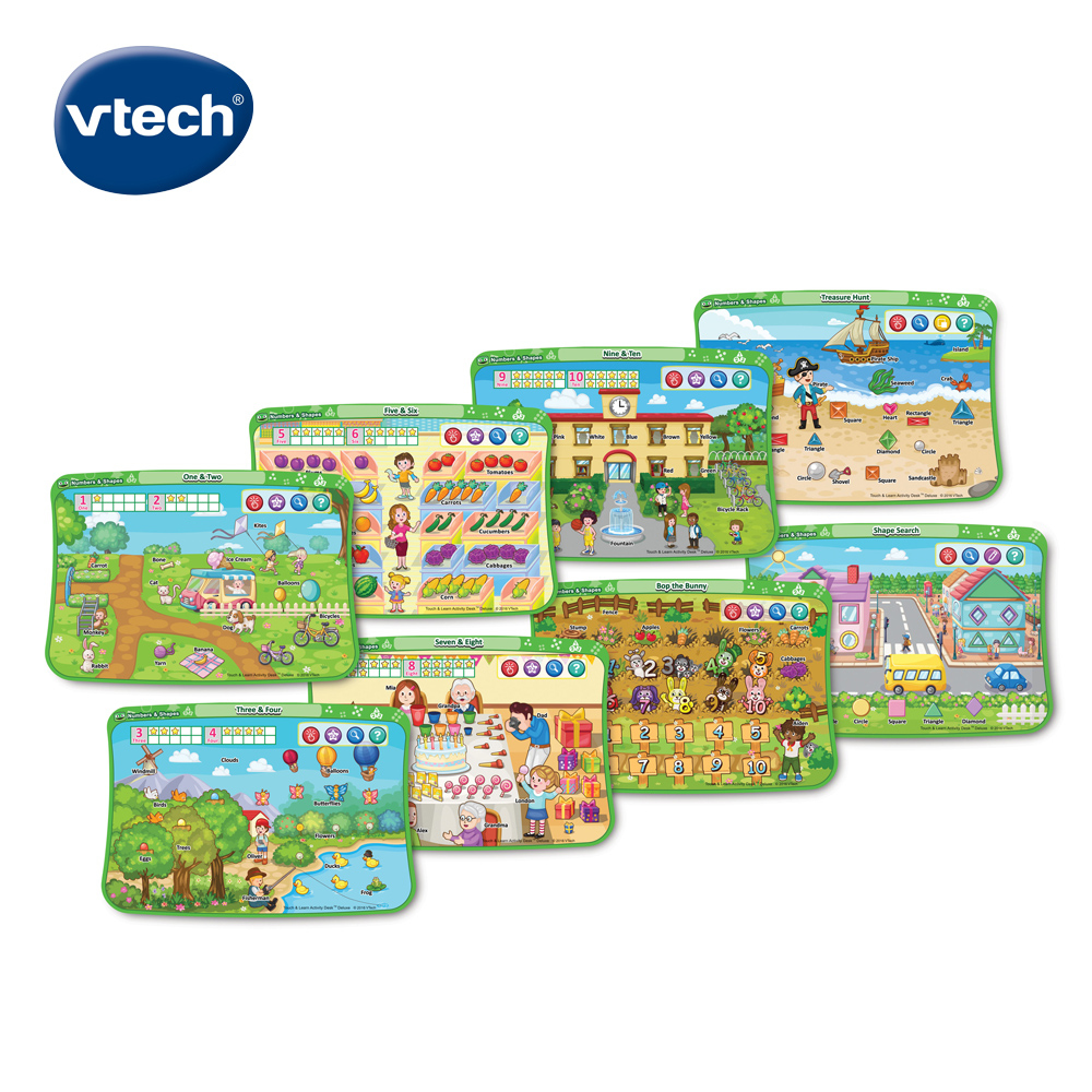 Vtech 互動學習點讀桌圖鑑套卡組-數字形狀認知(2-4Y)