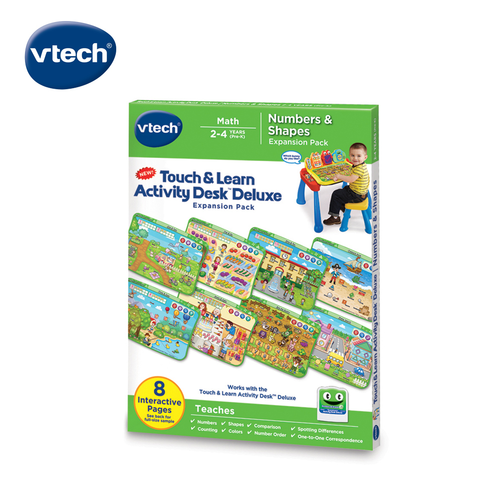 Vtech 互動學習點讀桌圖鑑套卡組-數字形狀認知(2-4Y)