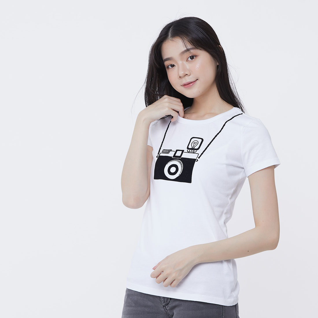 愛閃閃相機 蜜桃棉 短袖T恤