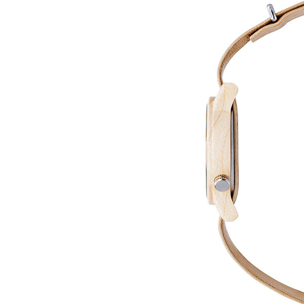 原木手錶 Wilma - 楓木-裸膚/真皮錶帶/35mm (中性款)