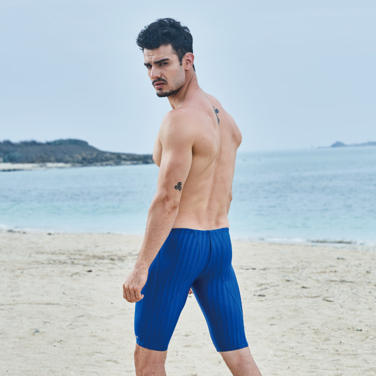 MAR-810532 大男競賽型馬褲 - 壓條(寶藍)