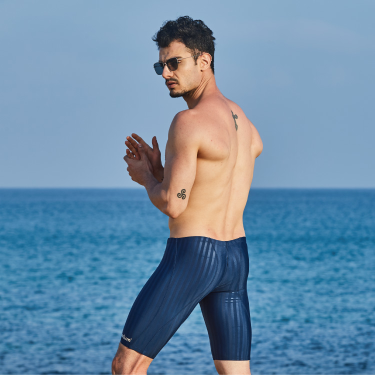 MAR-810531 大男競賽型馬褲 - 壓條(深藍)