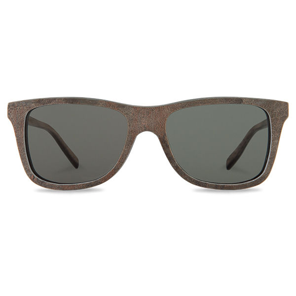 原木太陽眼鏡 Justus - 灰岩 / 純綠色鏡片