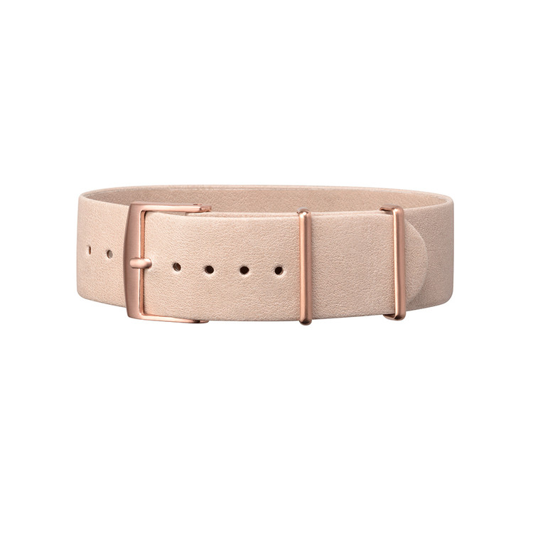 Wilma系列專用真皮錶帶-沙棕/玫瑰金錶釦