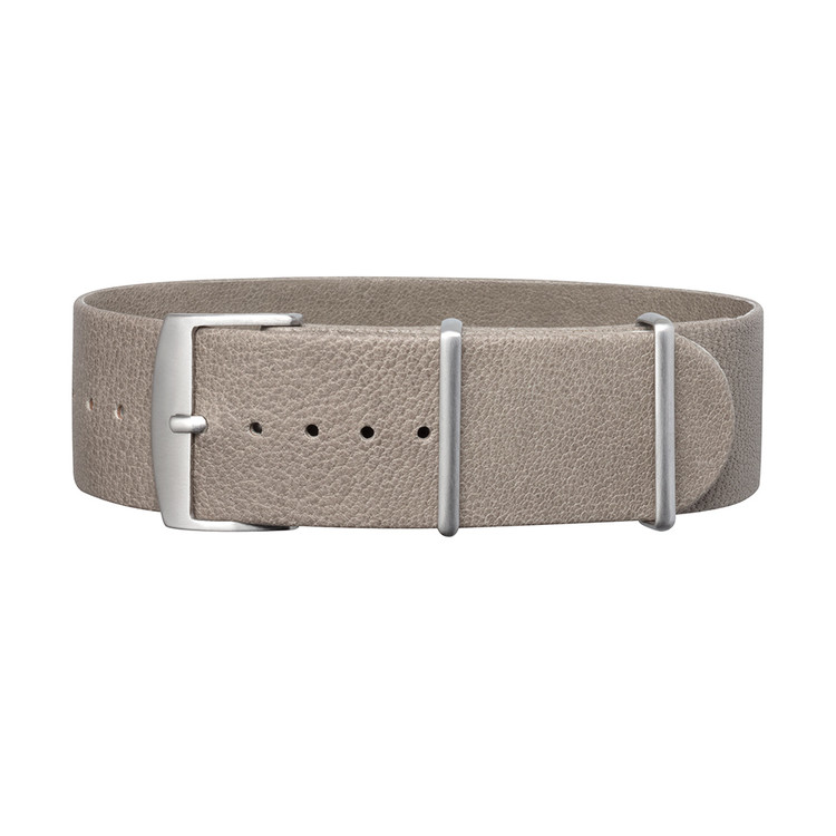 Walter 系列專用真皮錶帶-泥灰/銀色錶釦