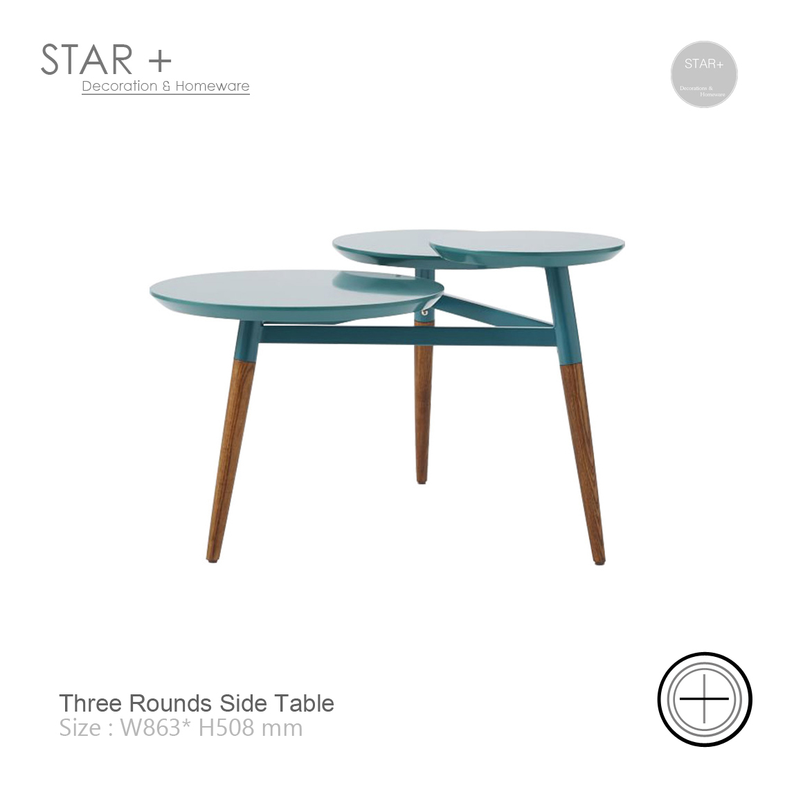 Three Sided Table Rounded Three Rounds Side Table