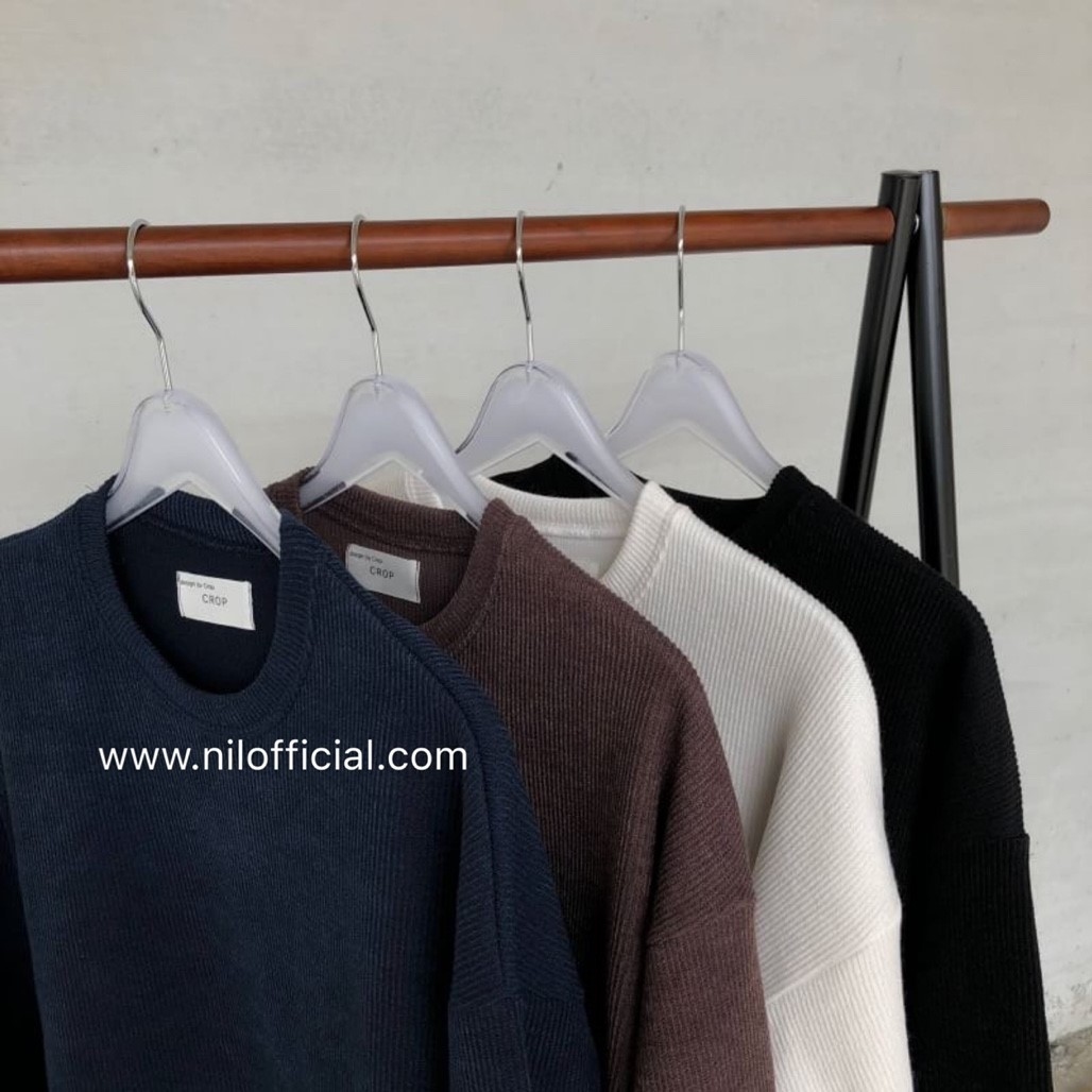 韓國反折袖螺紋上衣