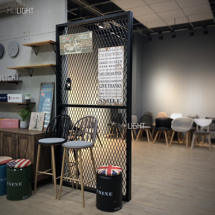 台灣製造-LOFT雙層鐵框菱形網掛架屏風|可訂製