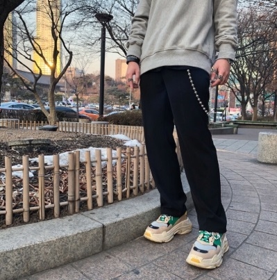 韓國 闊腿褲 西裝褲