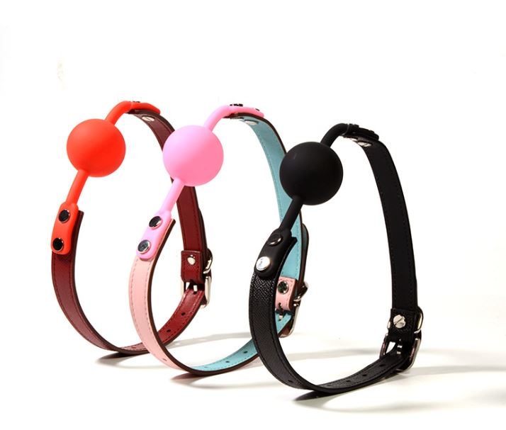 SM皮革口塞頸圈