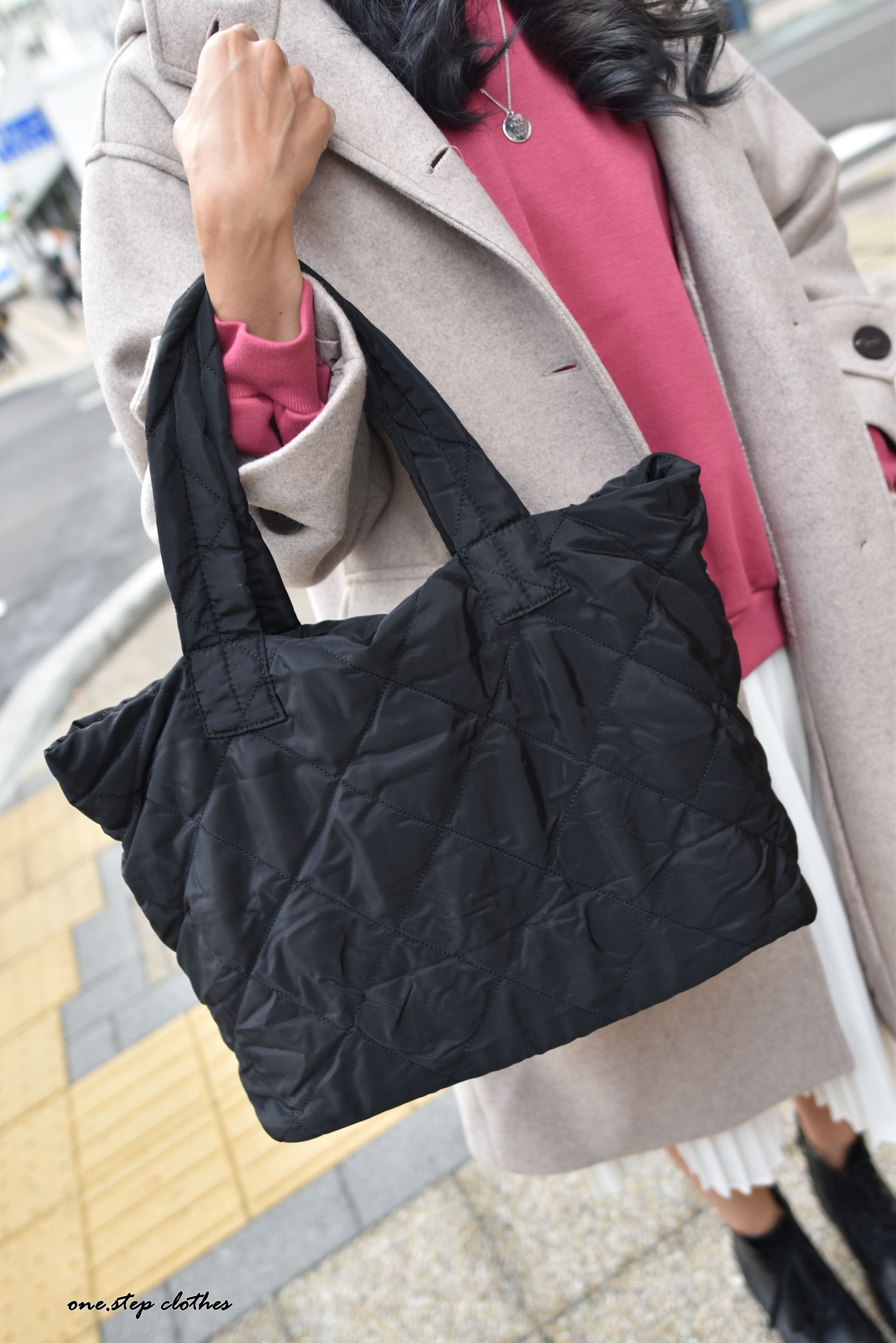 正韓手提菱格紋子母包