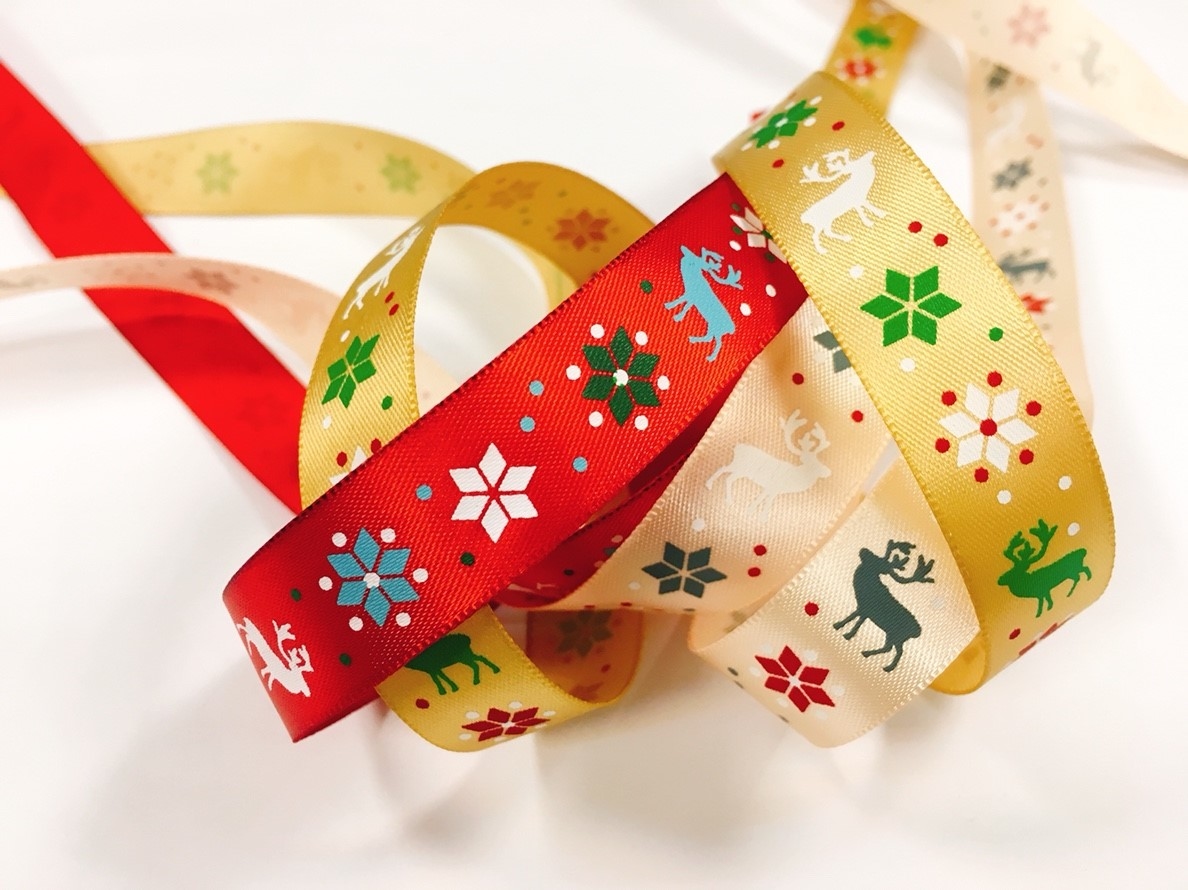 雪花麋鹿歡樂版/單緞面/15mm