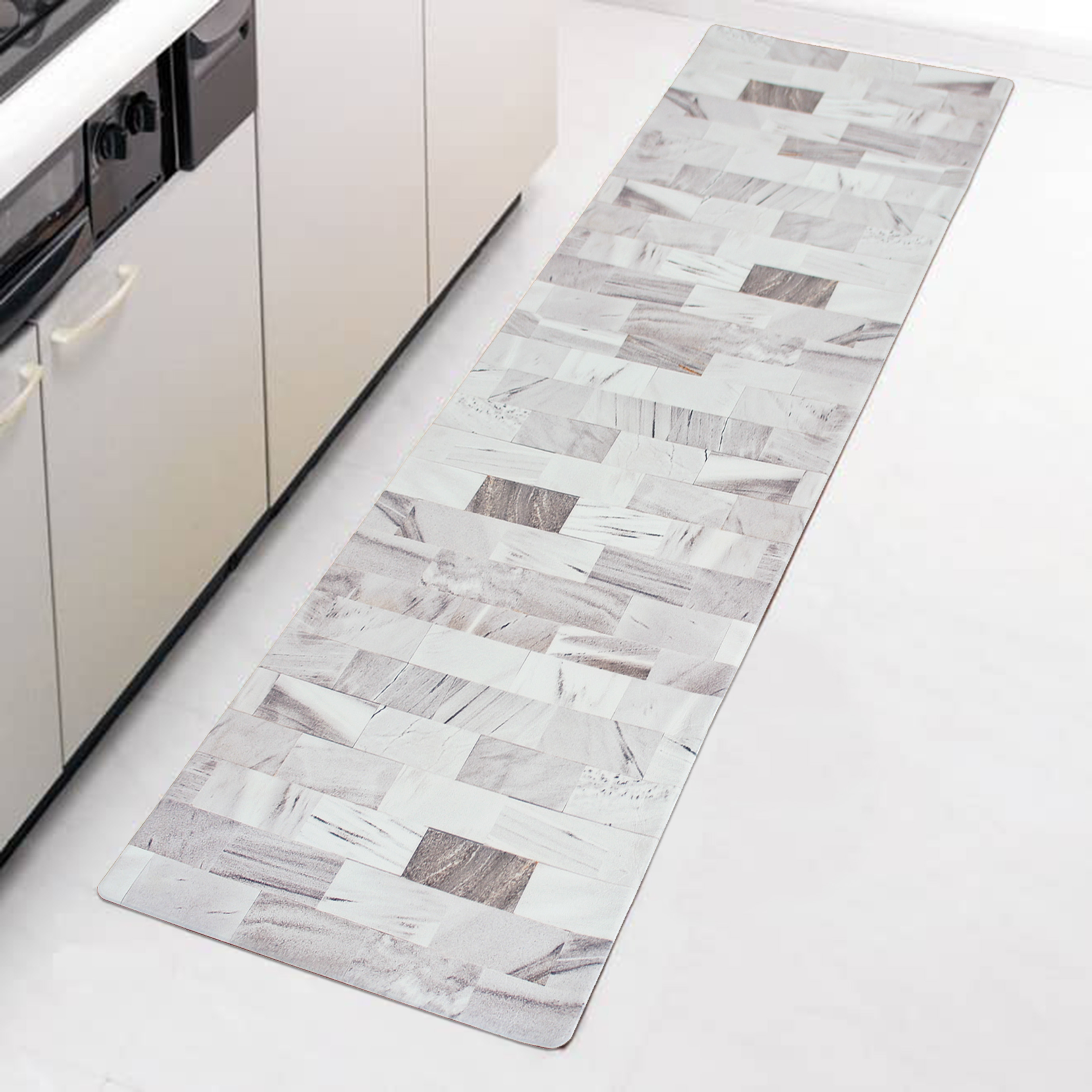 皮革防水防滑廚房踏墊(三種尺寸)_磚紋