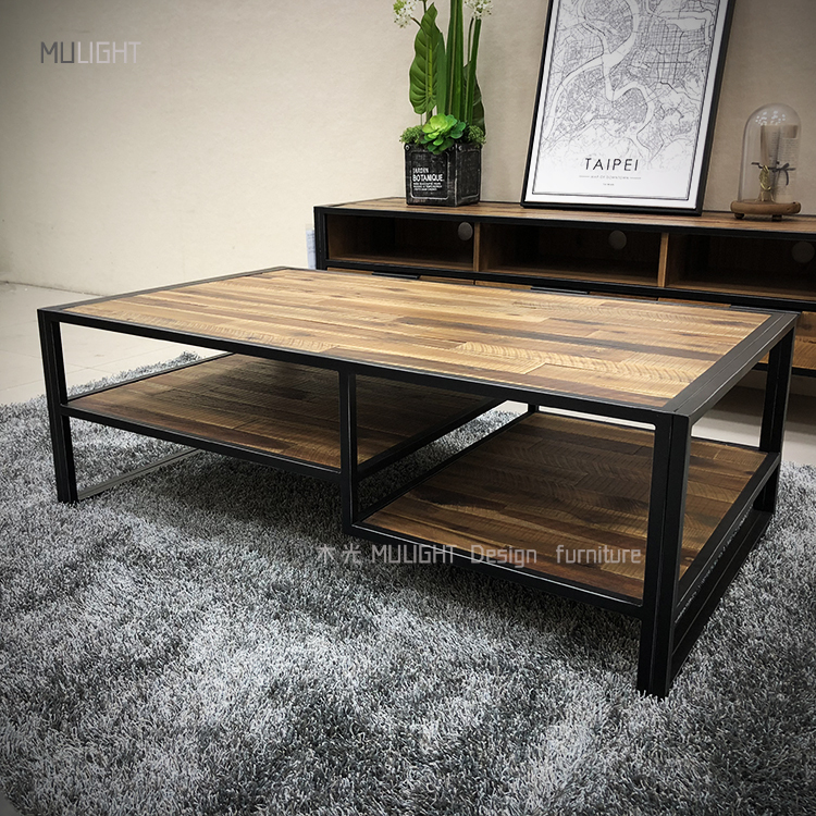 限時優惠-ELE系列-相思仿舊實木茶几(僅此一張)