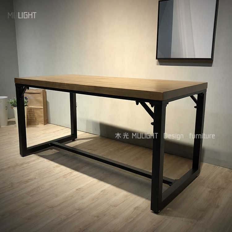 台灣製-方正鐵藝實用鐵腳實木桌|可訂製