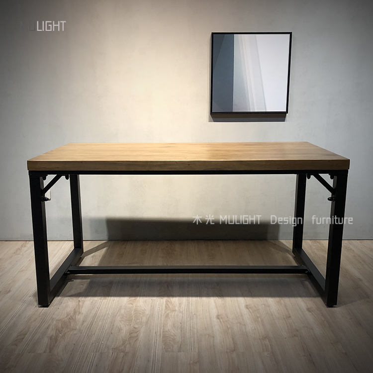 台灣製-方正鐵藝實用鐵腳實木桌|可訂製