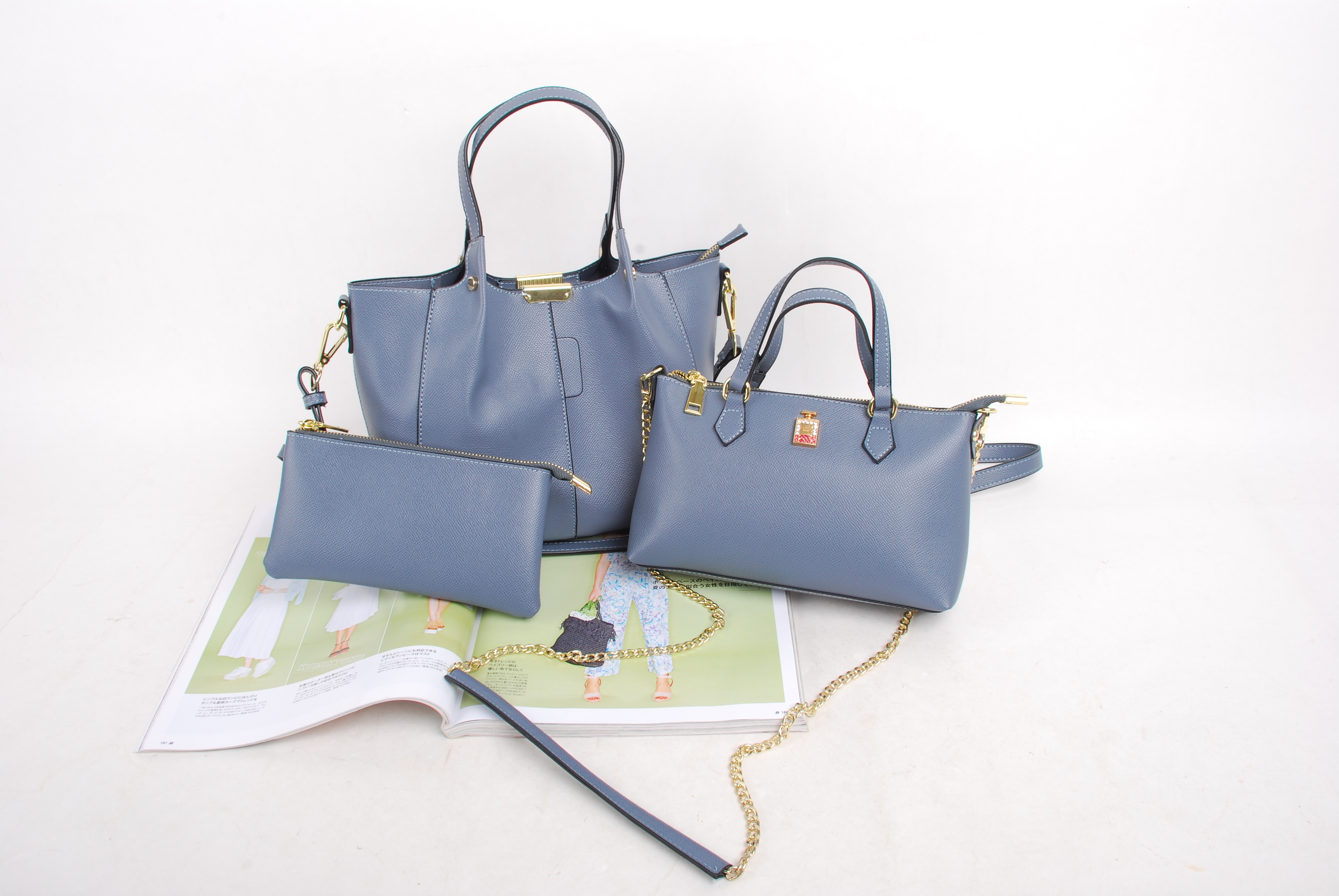 韓系 手提斜背質感 3 合 1 包