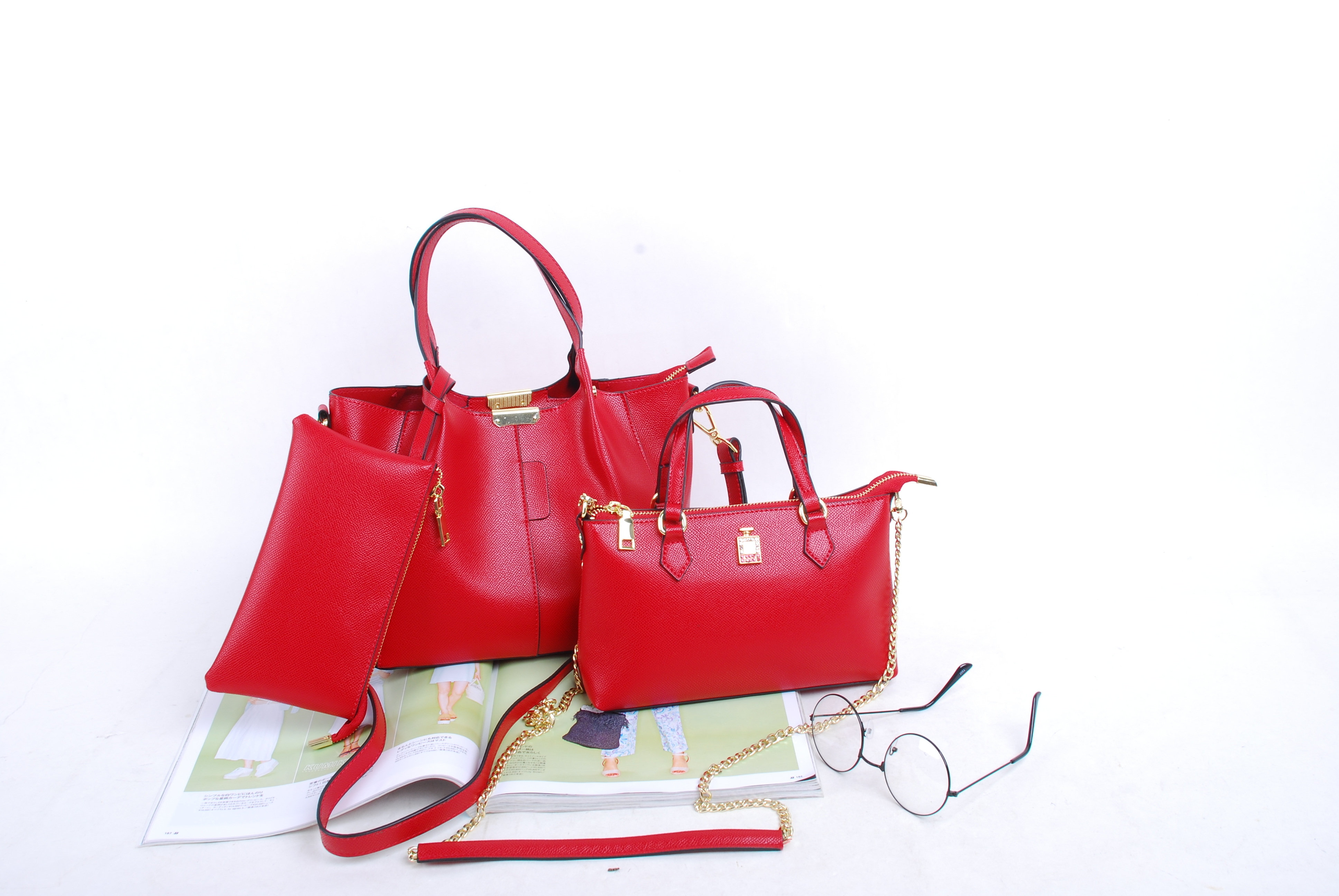 韓系 手提斜背質感 3 合 1 包