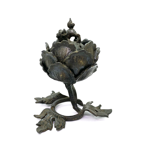 【高岡銅器】富貴牡丹 銅香爐