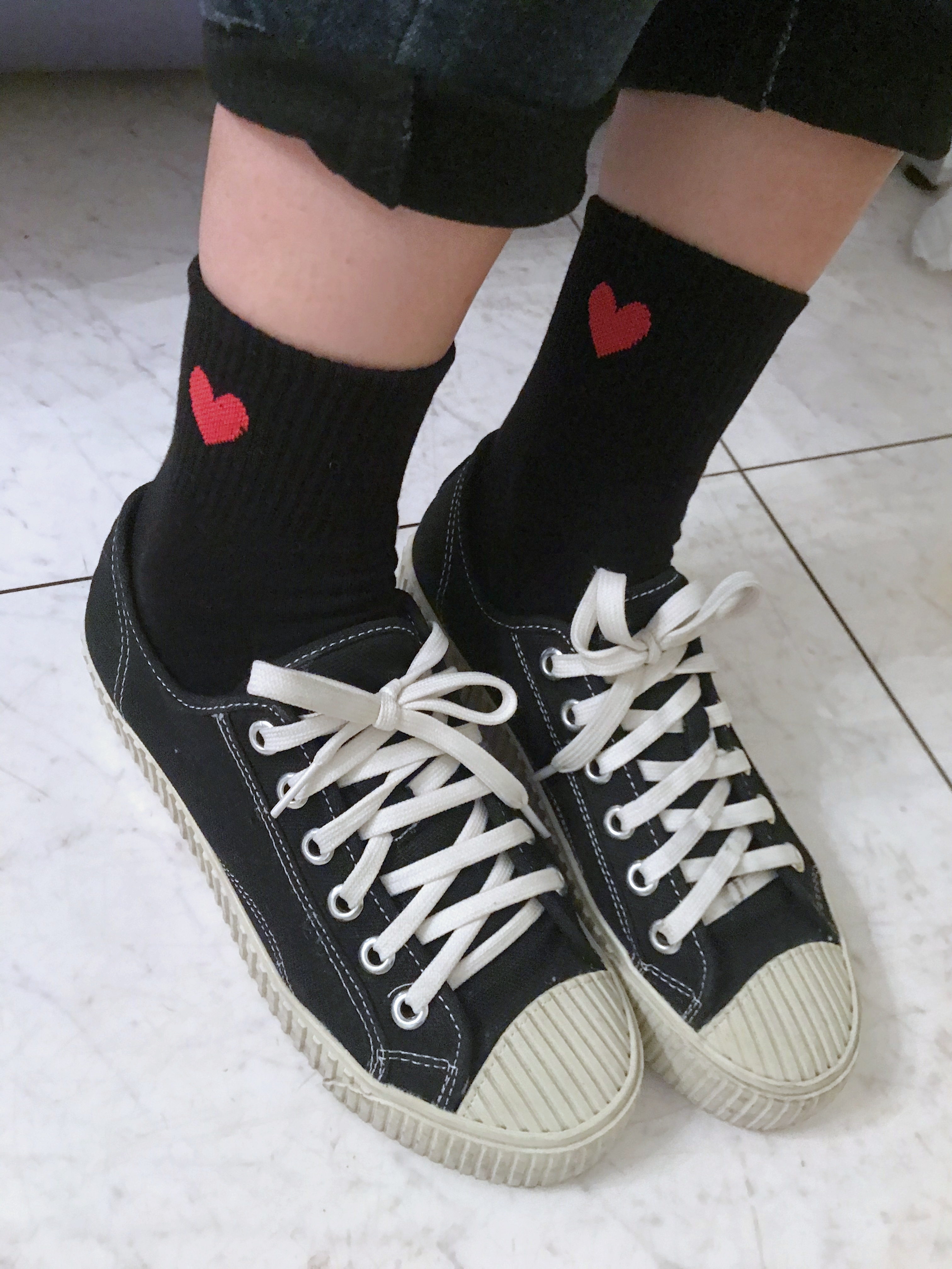正韓俏皮愛心棉襪