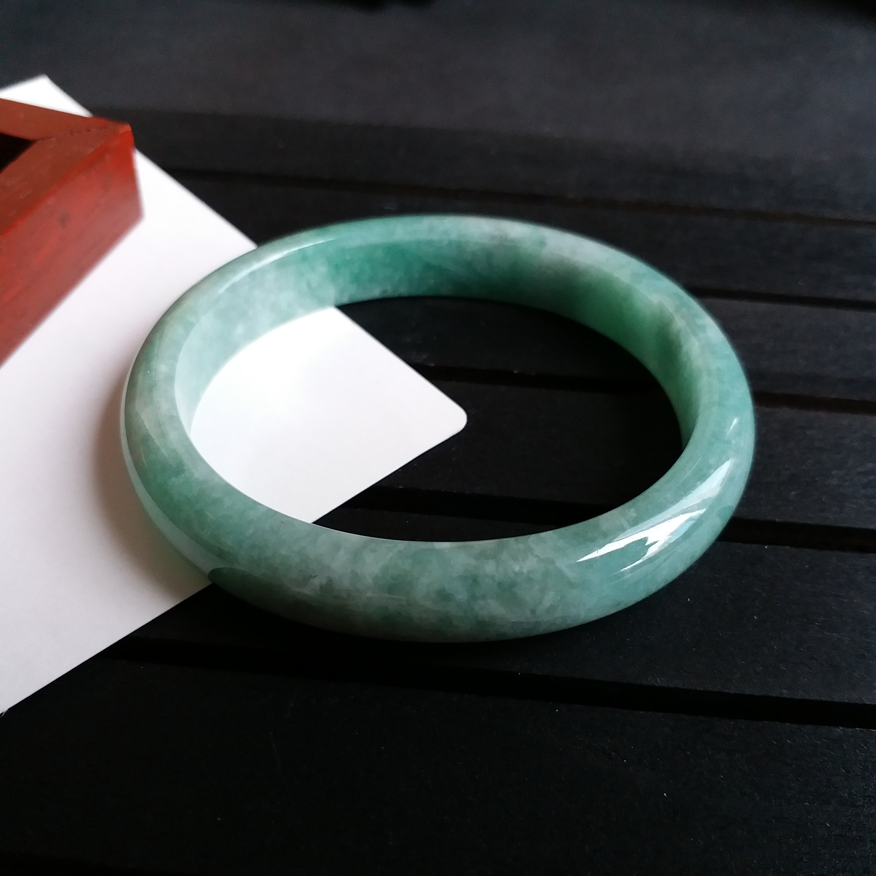 J1258 滿綠貴妃玉鐲 51.6mm (1.37)