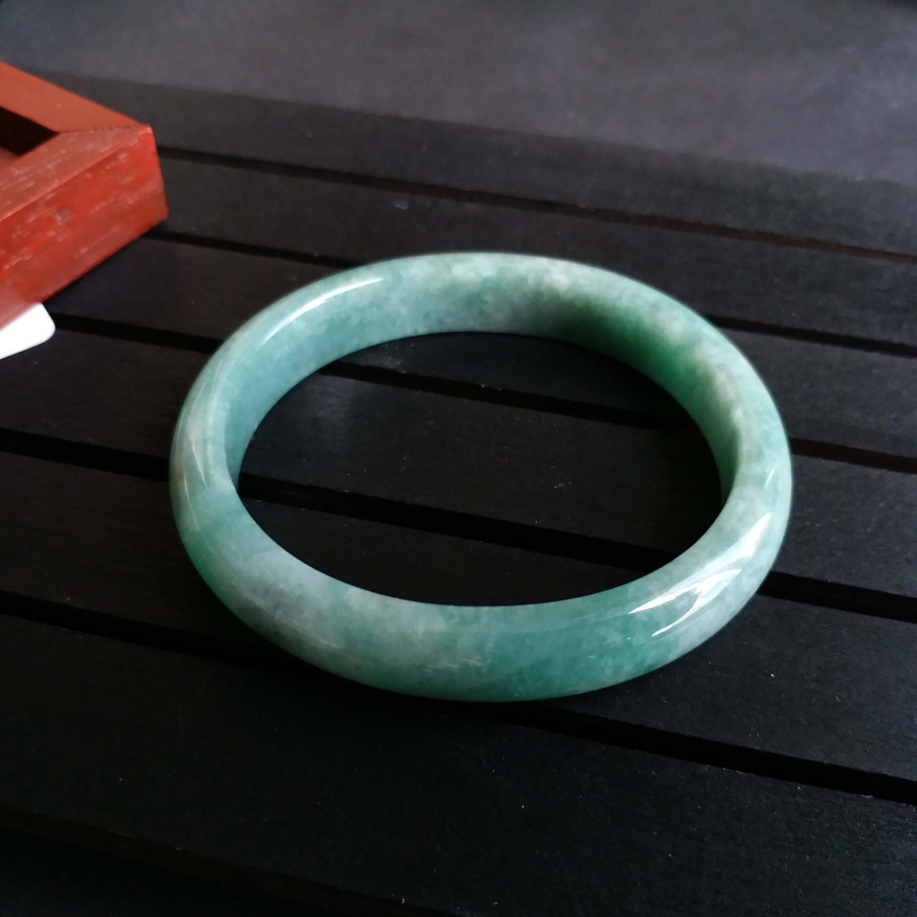 冰豆種滿綠貴妃玉鐲 51.5mm, 天然翡翠A玉, 緬甸玉, Jade, Jadeite